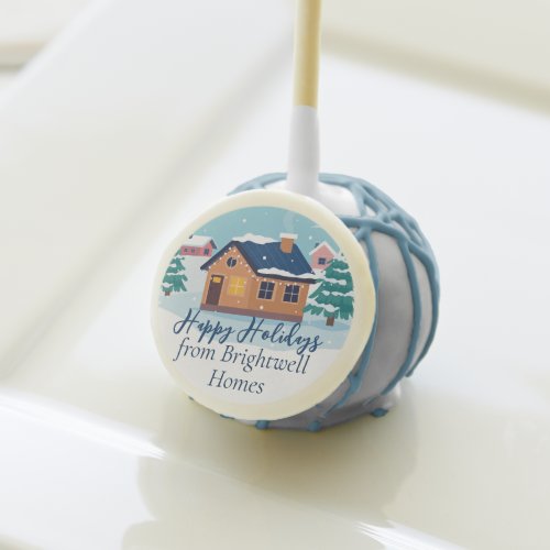 Custom Happy Holidays Real Estate Company Party Cake Pops