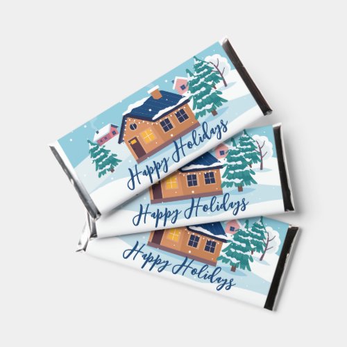 Custom Happy Holidays Real Estate Company Party Hershey Bar Favors