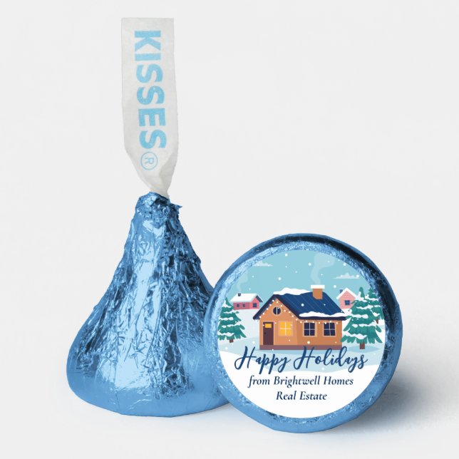 Custom Happy Holidays Real Estate Company Party Hershey®'s Kisses® (Front)
