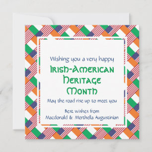 Custom HAPPY IRISH-AMERICAN HERITAGE MONTH Holiday Card
