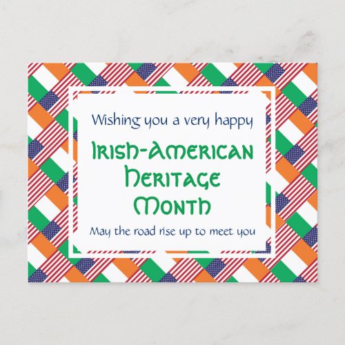 Custom HAPPY IRISH_AMERICAN HERITAGE MONTH Holiday Postcard