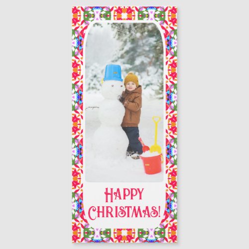 Custom Happy Jolly Christmas Photo Magnetic Card
