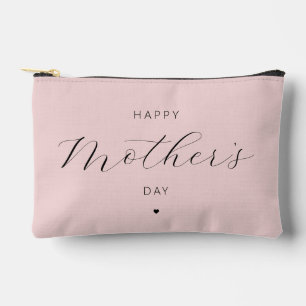 Custom Happy Mother's Day Elegant Typography Accessory Pouch