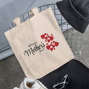 Custom Happy Mother's Day Hearts Tote Bag