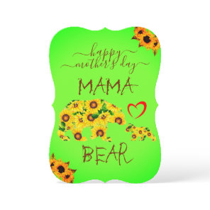 Custom Happy Mothers Day MAMA BEAR Sunflowers Mom
