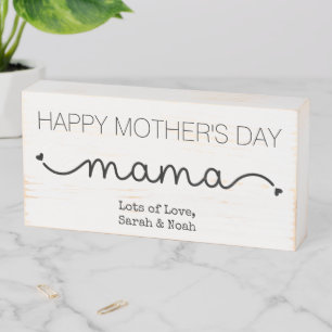 Custom Happy Mother's Day Mama Gifts Wooden Box Sign
