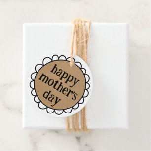 Custom HAPPY MOTHER'S DAY Scalloped Edge Gift Favor Tags