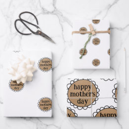 Custom HAPPY MOTHER'S DAY Scalloped Edge Gift Wrapping Paper Sheets