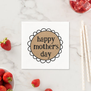 Custom HAPPY MOTHER'S DAY Scalloped Edge Napkins