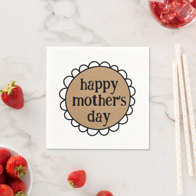 Custom HAPPY MOTHER'S DAY Scalloped Edge Napkins (Insitu)