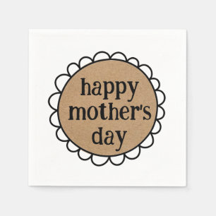 Custom HAPPY MOTHER'S DAY Scalloped Edge Napkins