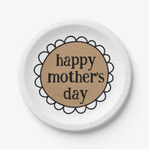 Custom HAPPY MOTHER'S DAY Scalloped Edge Paper Plates