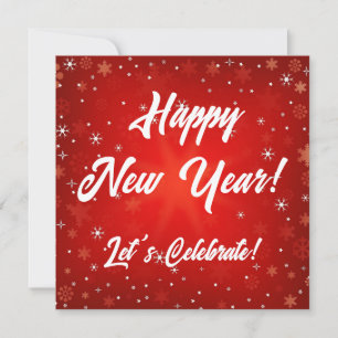 CUSTOM HAPPY NEW YEAR LET'S CELEBRATE INVITATION
