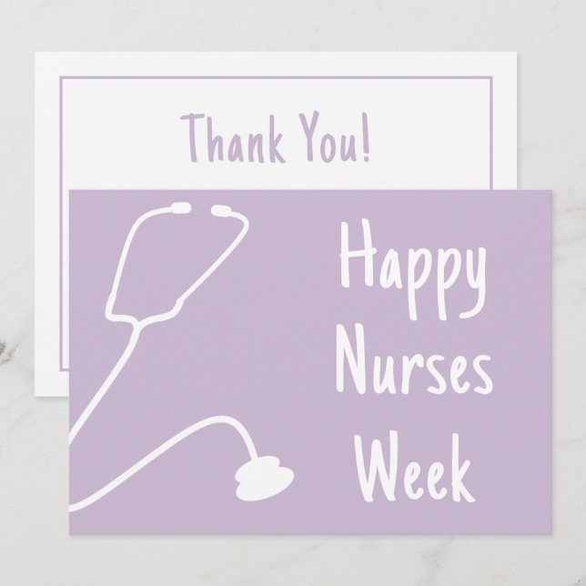 Custom Happy Nurses Week Nurse Appreciation Thank You Card (Front/Back)