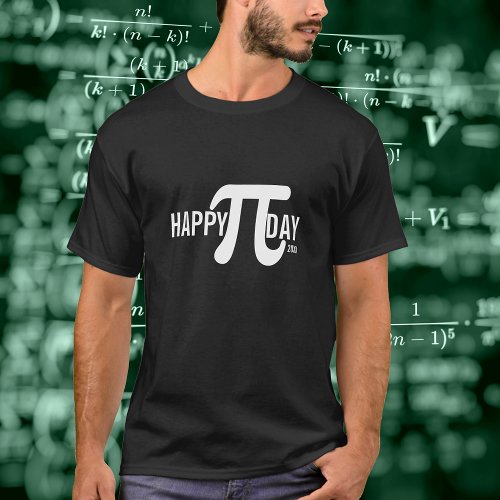 Custom Happy Pi Day with Year and Pi Symbol T_Shirt