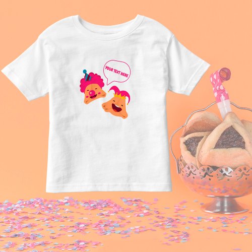 Custom Happy Purim Cute Hamantaschen Toddler T_shirt