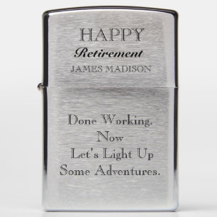 Custom Happy Retirement Personalized Name Zippo Lighter