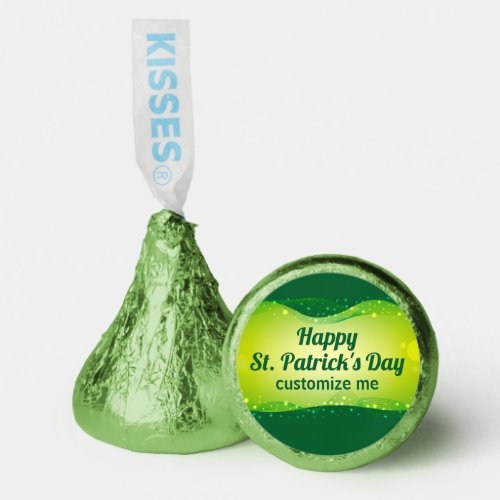 Custom Happy St Patricks Day Green Sparkle Party Hersheys Kisses
