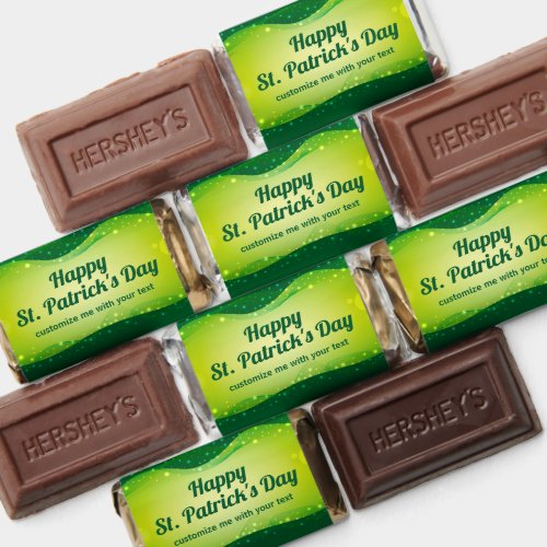 Custom Happy St Patricks Day Green Sparkle Party Hersheys Miniatures