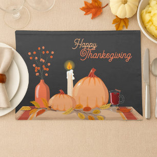 Custom Happy Thanksgiving  Cloth Placemat