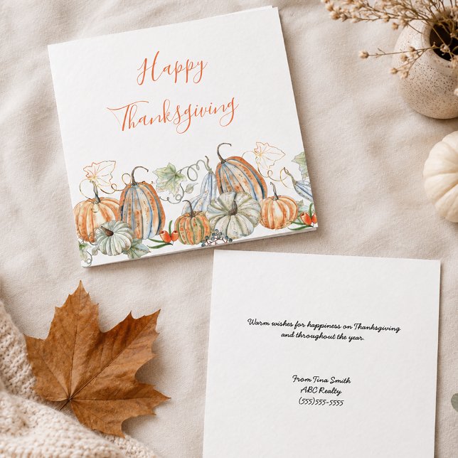 Custom Happy Thanksgiving Note Card (Personalized Thanksgiving Note Card)