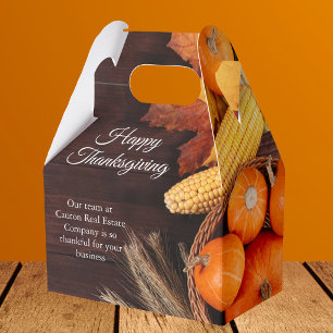 Custom Happy Thanksgiving Pumpkins Company Party Favor Boxes