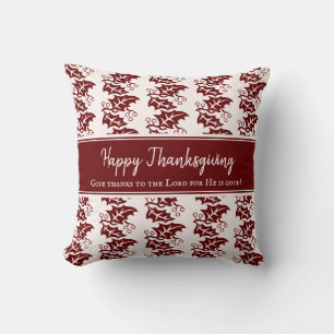 Custom Happy Thanksgiving Throw Pillow