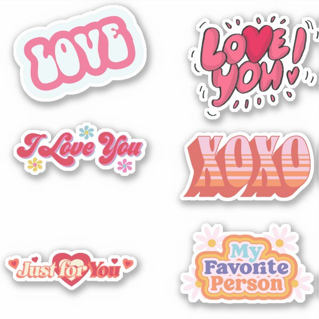 Custom happy ,valentine day, i love you, love,xoxo sticker (Front)