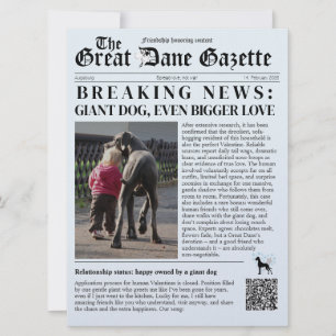 Custom Happy Valentine Friends Newspaper Card