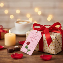 Custom Happy Valentine’s Day Rose Gift Tag