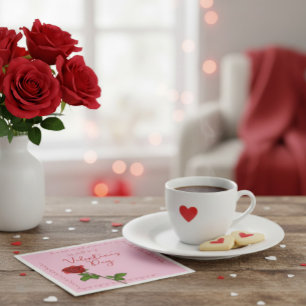 Custom Happy Valentine’s Day Rose Napkins