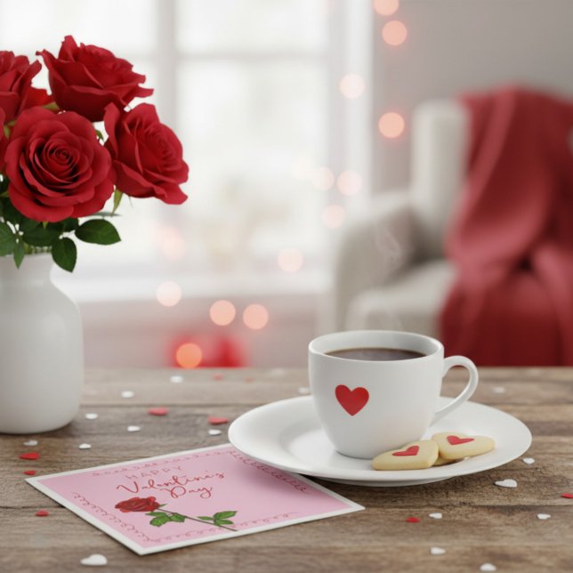 Custom Happy Valentine’s Day Rose  Napkins (Creator Uploaded)