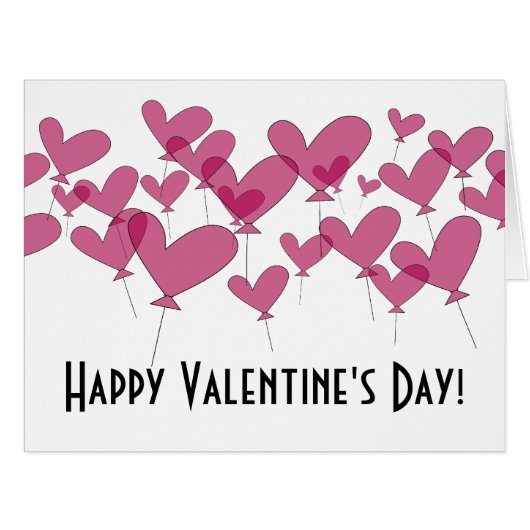 Custom Happy Valentine's Day large greeting card (Front Horizontal)