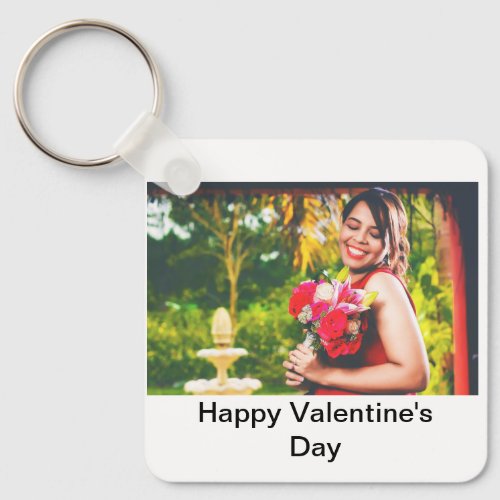 Custom Happy Valentines Day photo  Keychain