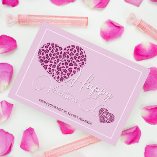 Custom Happy Valentines Day Pink Hearts Pattern Holiday Card