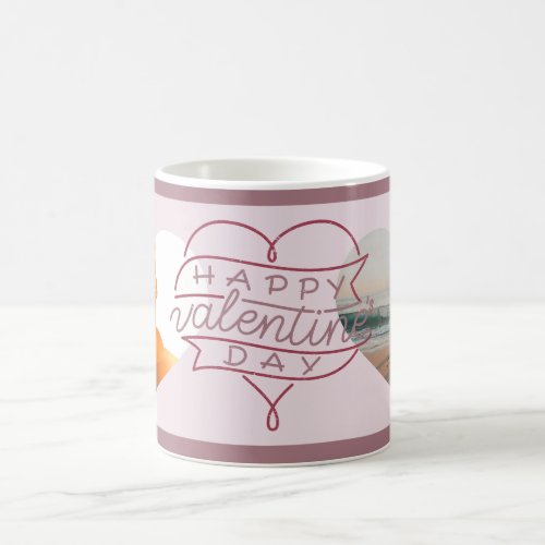 Custom Happy Valentines Hearts Day Multi Photo Coffee Mug