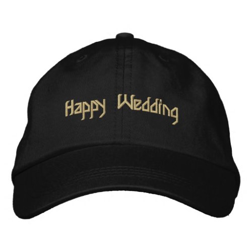 Custom Happy Wedding marriage Black Color Hat Caps