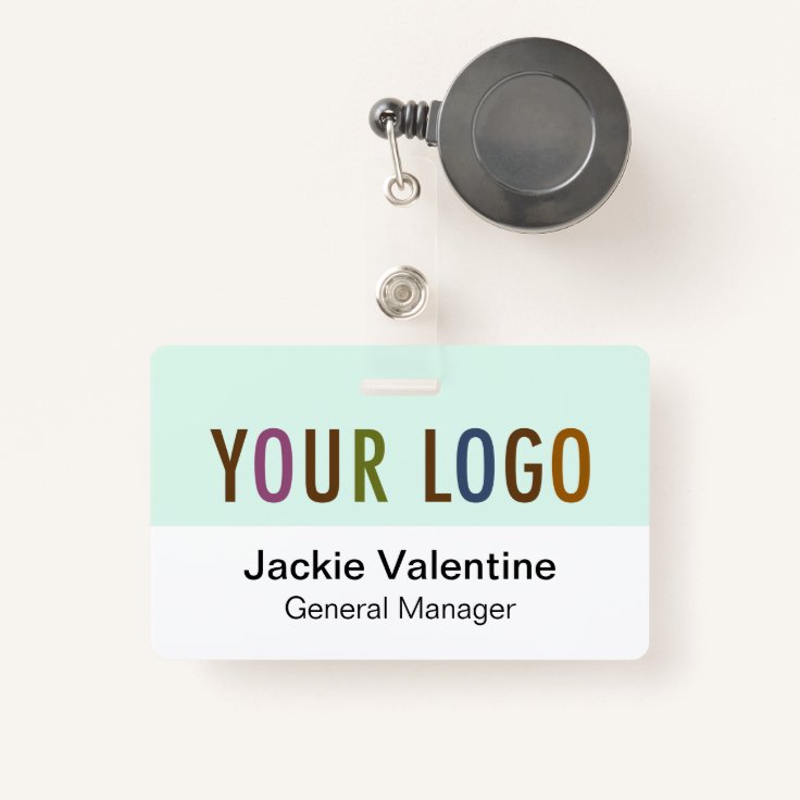 Custom Hard Plastic Name Badge Retractable Clip Zazzle