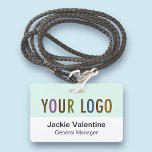 Custom Hard Plastic Name Badge with Lanyard<br><div class="desc">Easily personalize our professional hard plastic name badge with your own company logo, employee name, job title, or other custom text. It's made of durable PVC plastic. Designed in mint green and other colors with a modern minimalist design by MISOOK. All colors are customizable. Available with a lanyard, metal clip,...</div>