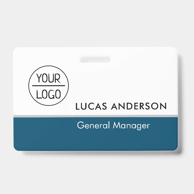 Custom Hard Plastic Name Badge with Metal Clip (Front)