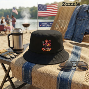 Custom Hard Work Pays Off Worker Monkey Mascot Ill Bucket Hat