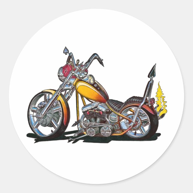 Custom Hardtail Chopper Classic Round Sticker (Front)