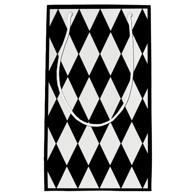 Custom Harlequin Black Diamond Small Gift Bag (Front)