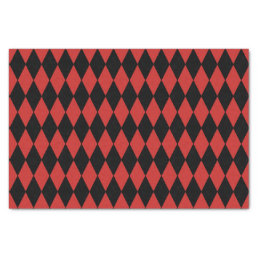 Custom Harlequin Red/Black Diamond Tissue Paper