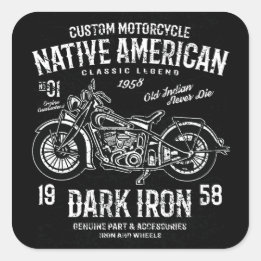 Custom Harley Indian Motorcycle Classic Legend Square Sticker