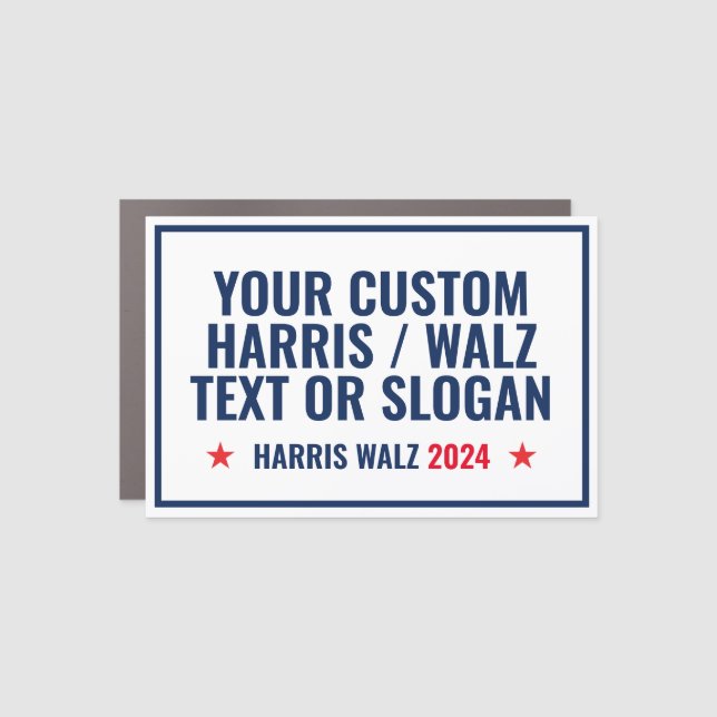 Custom Harris Walz 2024 Campaign Slogan Car Magnet (Front)