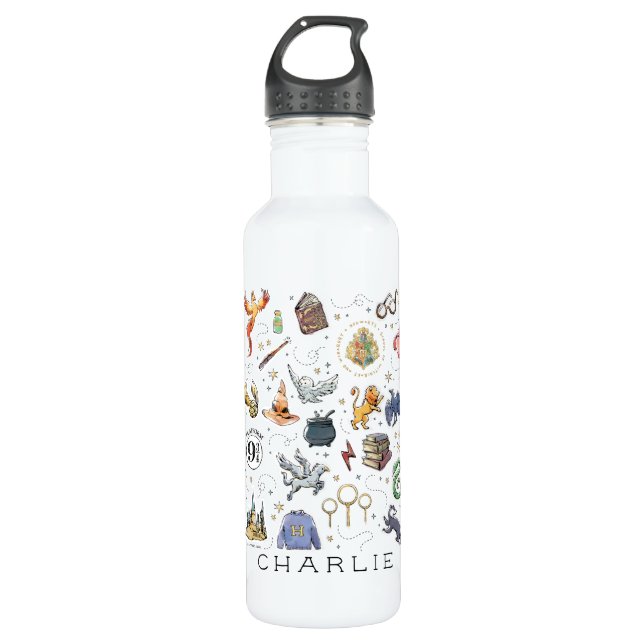 Custom | HARRY POTTER™ Icons Stainless Steel Water Bottle (Front)