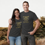 Custom Hashtag Engaged Engagement Date T-Shirt<br><div class="desc">Getting engaged and want to tell the world? Get matching t-shirts for your engagement announcement social photo!</div>