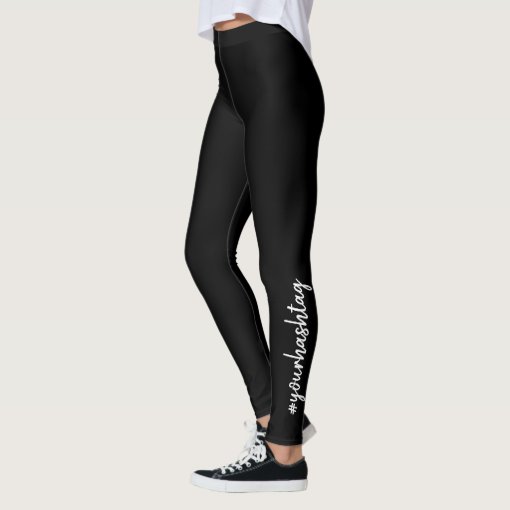 Custom Hashtag Modern Minimalist Handwritten Leg Leggings Zazzle
