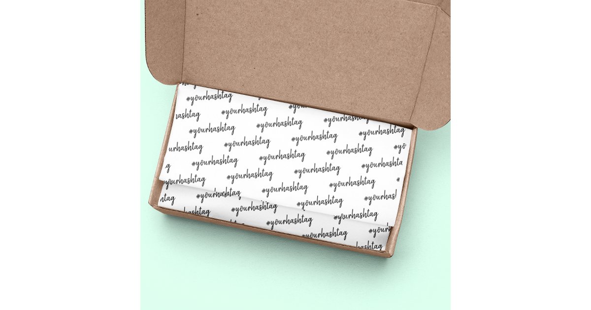 Custom Hashtag | Modern Minimalist Stylish Tissue Paper | Zazzle